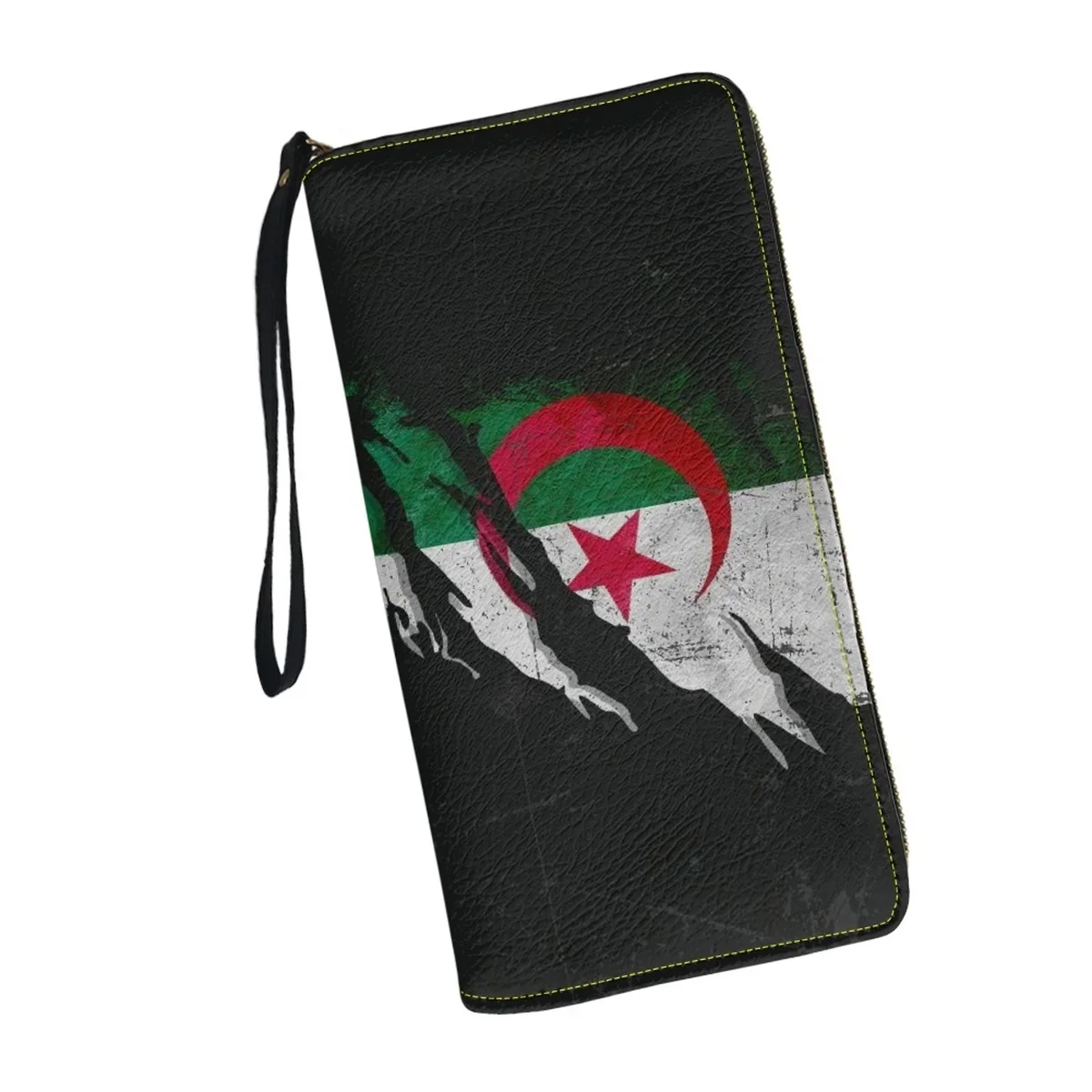 Cartera de piel sintética con diseño de Argelia para mujer, monedero informal Delgado, bolso de mano para teléfono móvil