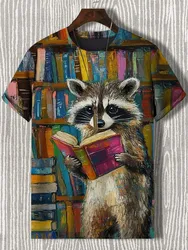 Men's Funny Animal Printed T Shirt Short Sleeved Tees Tops 3D Print O-Neck Shirts Party Summer Casual Men's Clothing Apparel