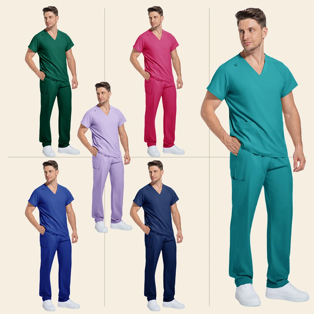 

Nurse V-neck Scrubs Uniform Unisex Scrub Joggers Nurses Accessories Quick-drying Hospital Uniforms Nursing Articles Workwear Men