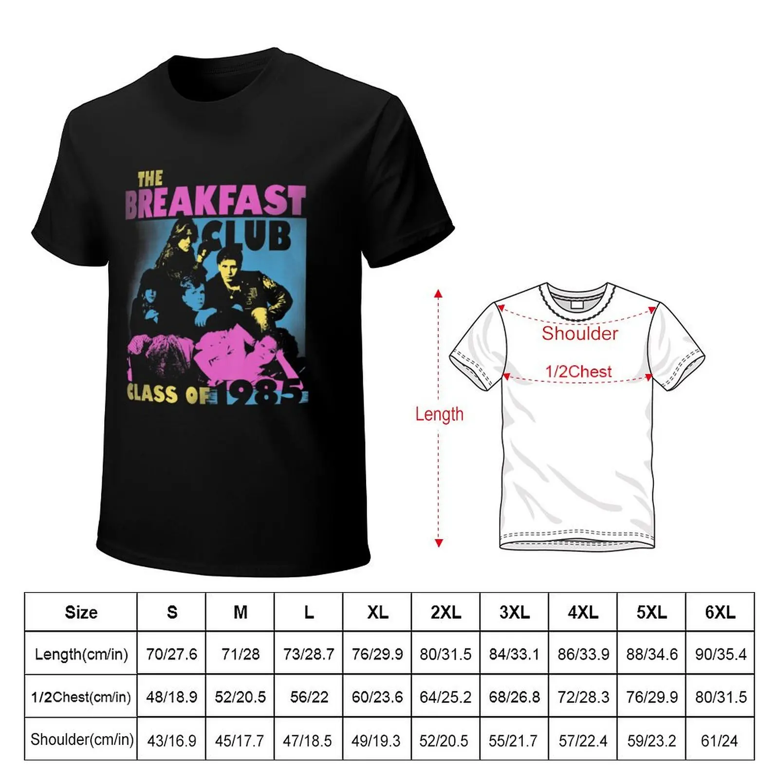 Breakfast Club Class Of '85 Stencil Portrait T-Shirt Daily Work Short Sleeve Top