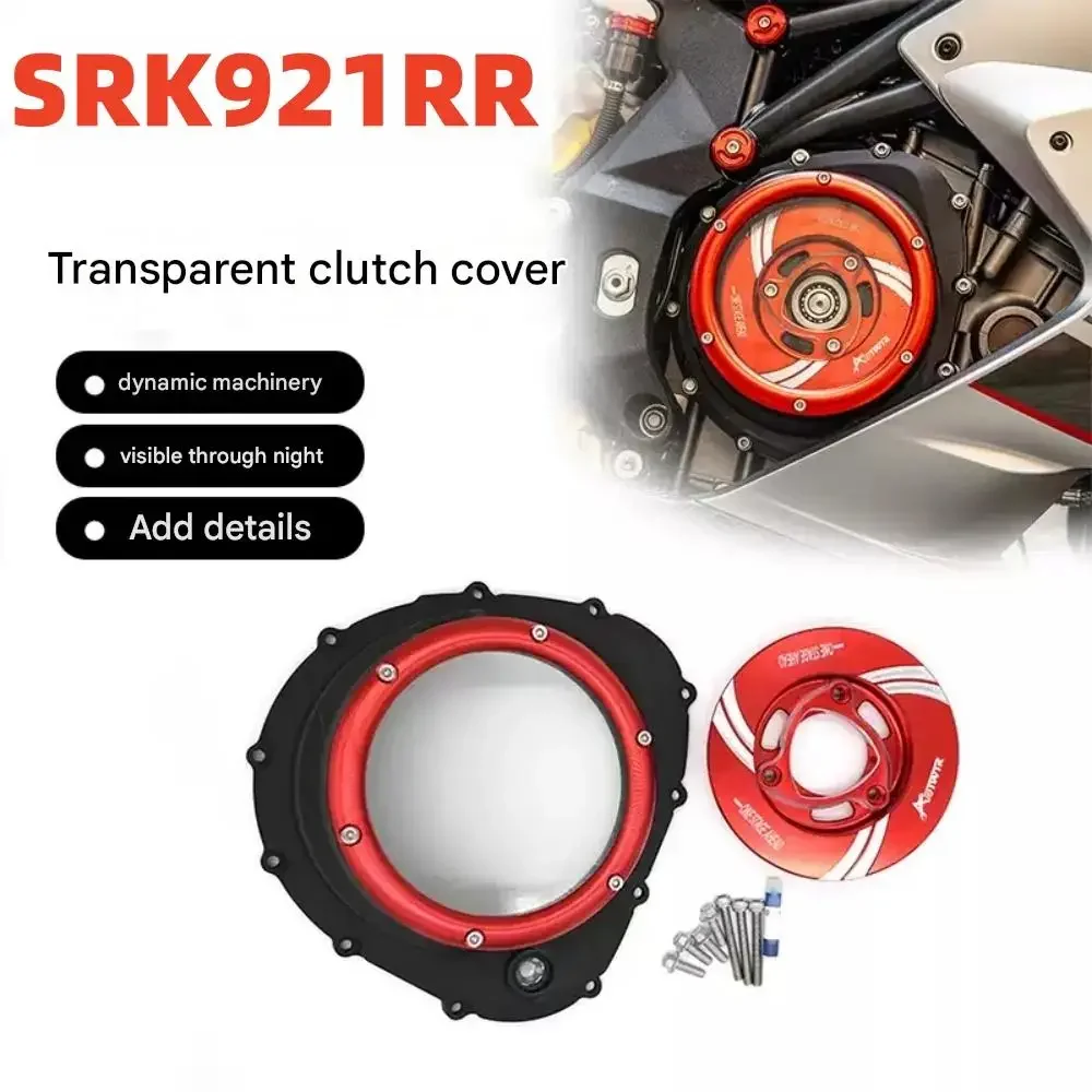 Transparent clutch cover, motorcycle engine guard, decorative cover for QJMOTOR SRK921RR Super921 modification parts
