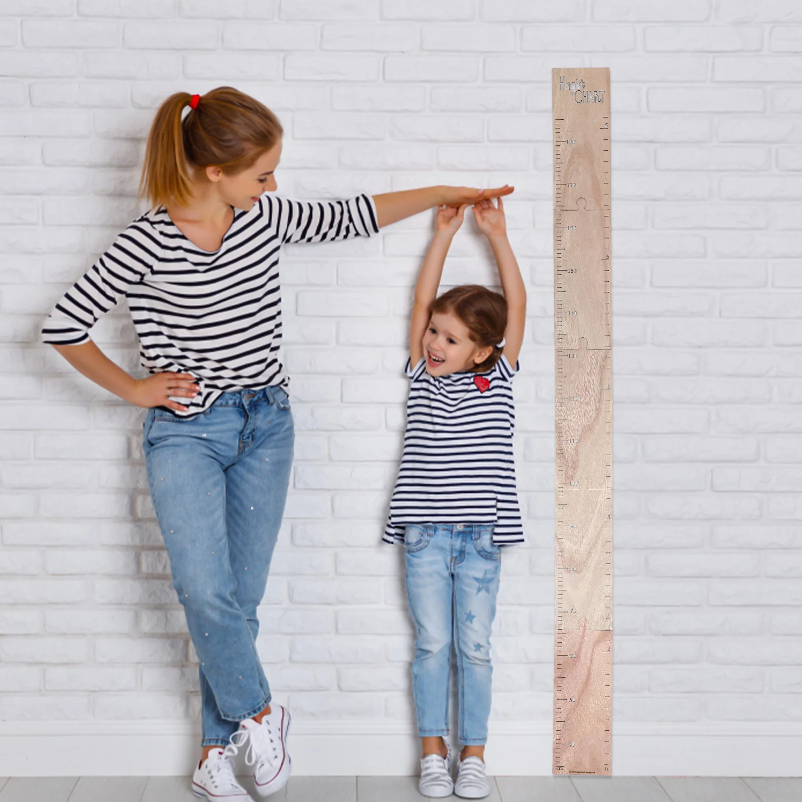 

1Set Baby Height Growth Chart Wooden DIY Joint Wall Sticking Decor for Kids Bedroom Nursery Playroom Interior Home Decoration