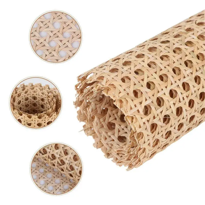 Natural Rattan Width Cane Webbing Roll Material for Furniture Decoration Hollow Lattice Weaving Mat Chair Cabinet Repair