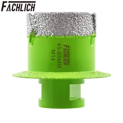 FACHLICH 1pc Diamond Drill Core Bits Dia45-65mm Drilling Crown Water Sink M14 Lightning Tooth Shank Hole Saw Tile Granite Marble