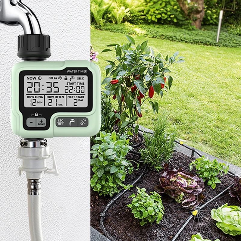 Eshico HCT-322 Garden Outdoor Smart Irrigation Timer Watering System，Programmable Watering Irrigation Timer with Rain Delay/Manu