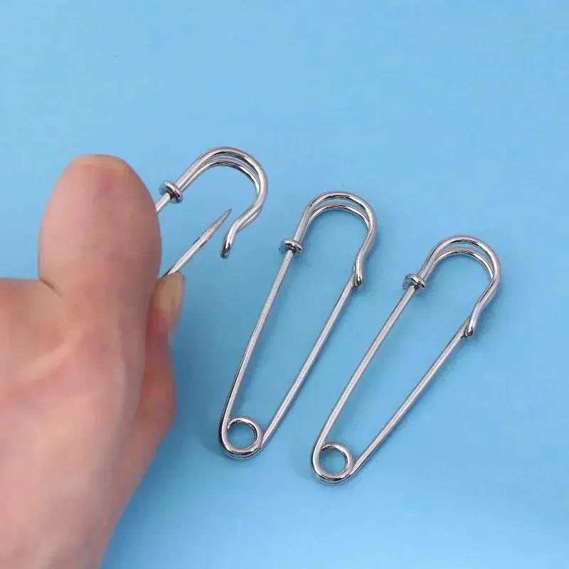 100 قطعة دبابيس أمان فولاذية كبيرة جدًا دبوس أمان كبير عالي التحمل من الفولاذ المقاوم للصدأ دبابيس قفل زنبركية للملابس والحرف اليدوية