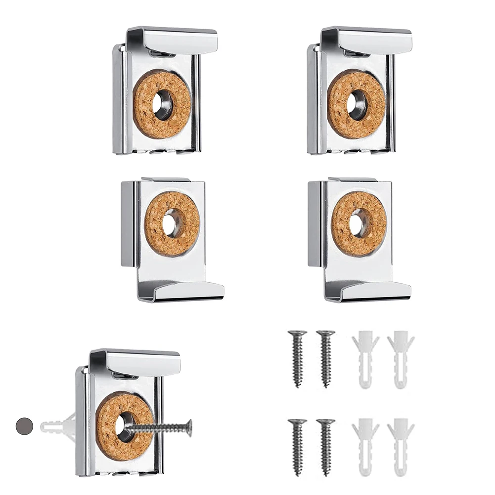 Metal Mirror Mounts Heavy-Duty Brackets Home Improvement Complete Set For Mirrors Easy Installation Non-Slip Cork Protection