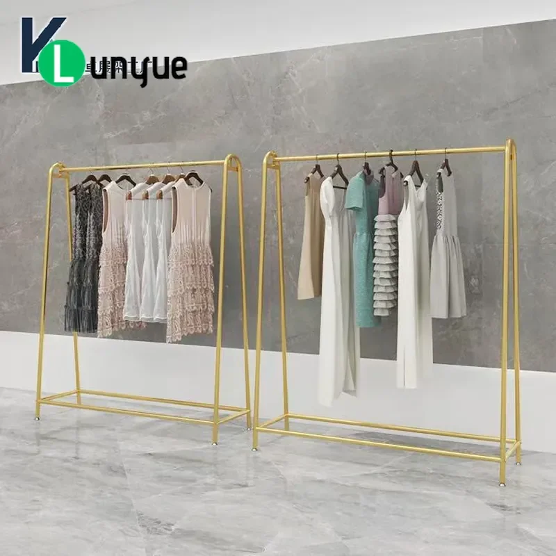 Floor to Ceiling Clothing Display Rack Side Hanger for Wedding Dress Women Kids Garment Drying Shelf Live Broadcast Store