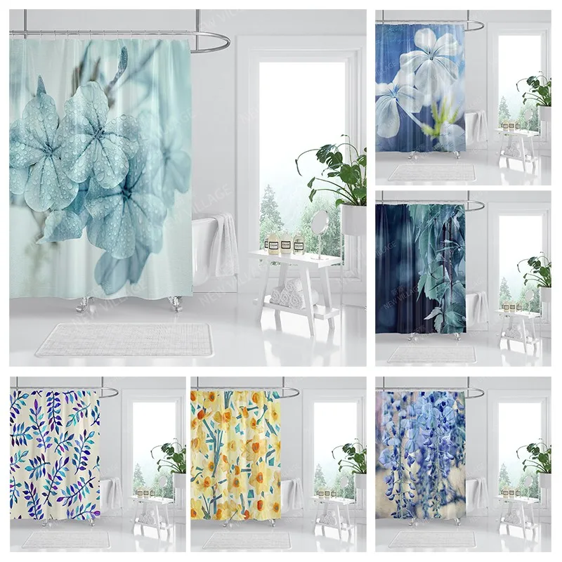 Waterproof fabric shower curtains Bathroom curtain accessories Bath curtain for shower 180x200cm 240*200 plant boho decoration