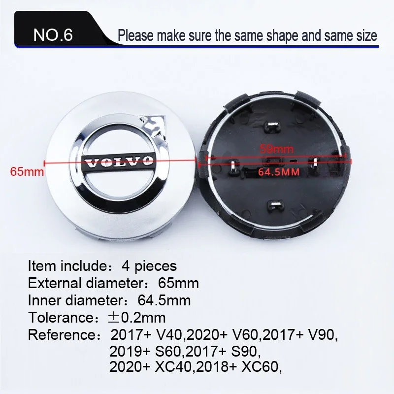 2024 New 4Pcs Volvo New XC60/S60/V60/S60/V40/S90/XC90 Wheel Cover Car Tire Cover Standard [Ready Stock Fast Shipping]