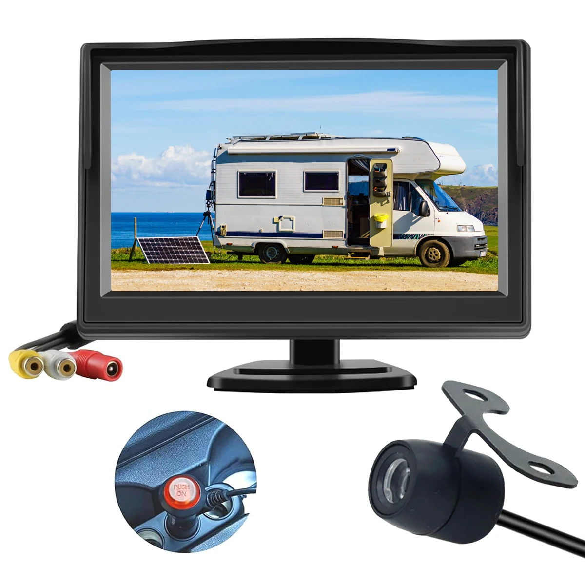 5 Inch Car Monitor  Rear View Backup Camera System Reverse Camera Rearview Monitor 10V-30V Windshield/Dashboard Mount