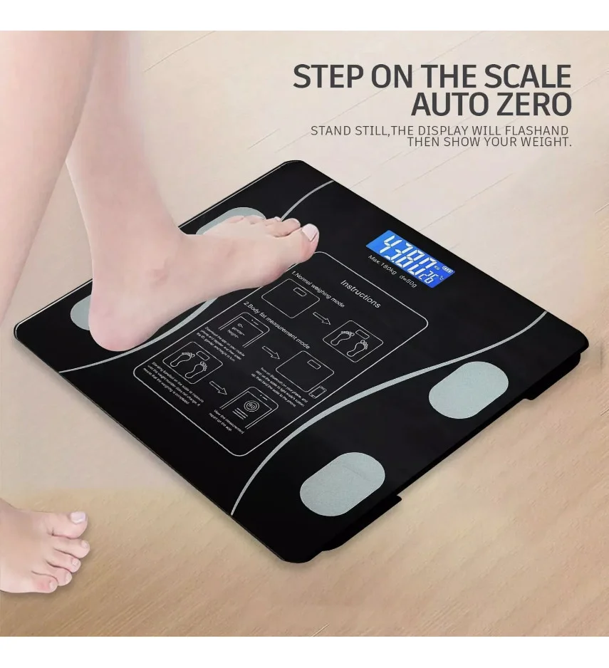 Báscula de bioimpedancia corporal Digital Bluetooth de 180kg báscula electrónica inteligente Bluetooth que pesa la carga