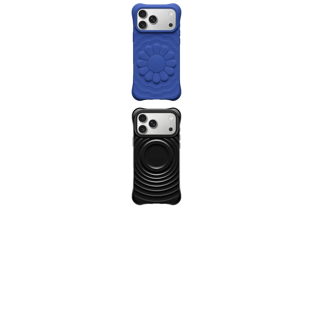 3D silikonowe etui magnetyczne z efektem fali do iPhone'a 15 16 17 18 Pro Max, etui do iPhone'a 18Pro — zdjęcie produktu 5