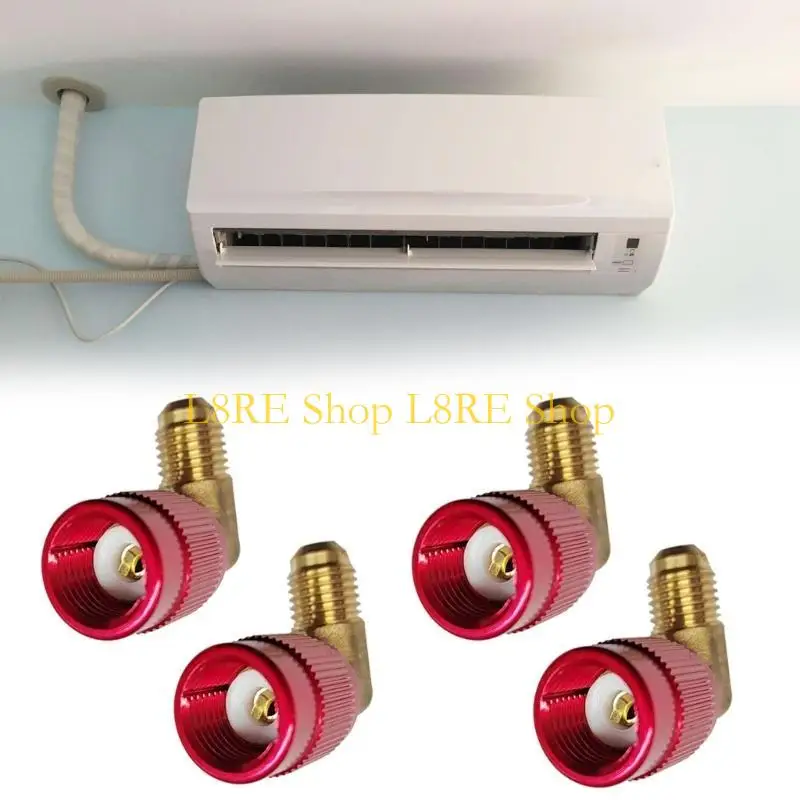L8RE Pack of 4 R410A Air Conditioning Coupler Brass Adapters Quick Coupler Brass Texture for Refrigerants Conversions