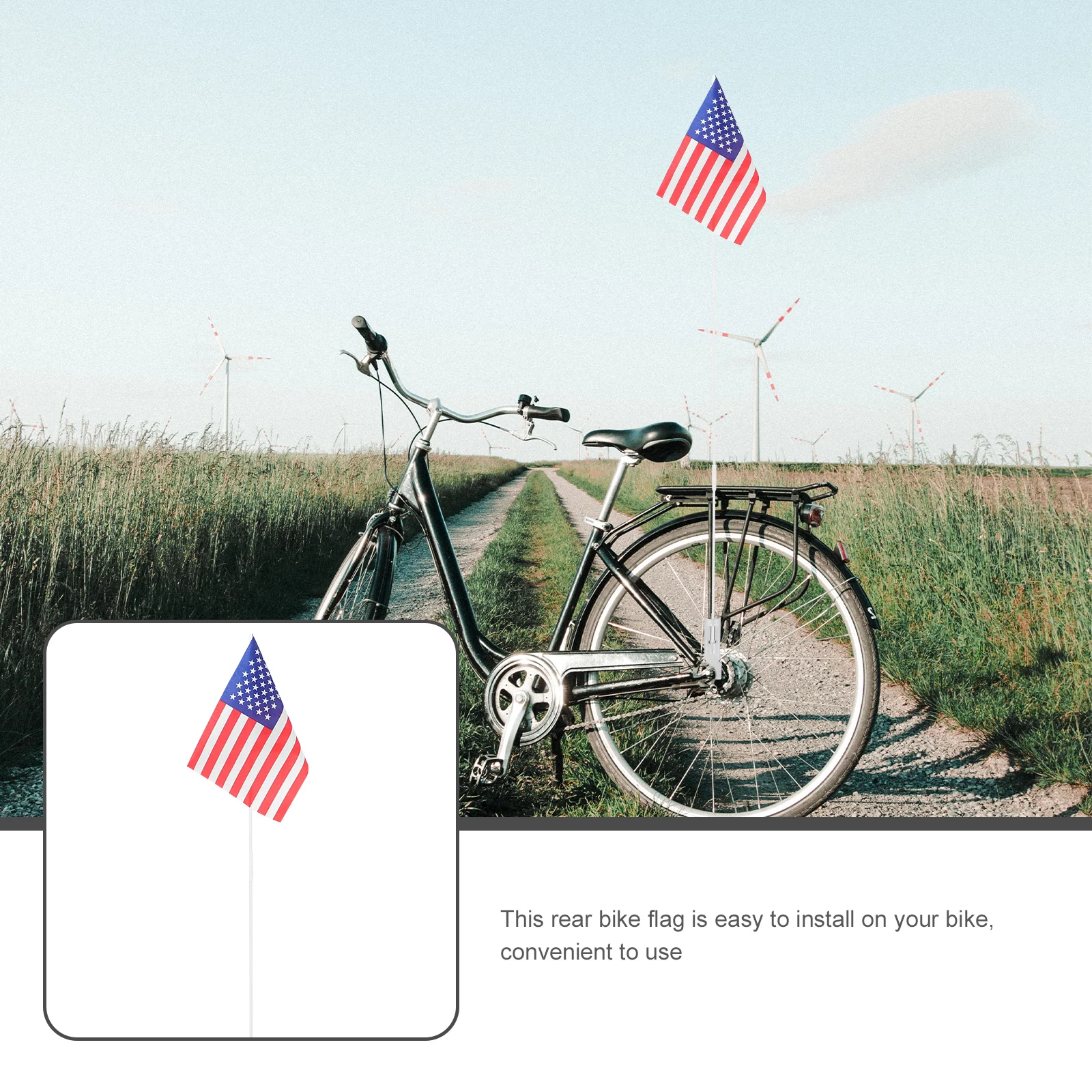 

1Set Rear Bicycle Flag Strong Wind Resistant Bike Safety Flag Portable Cycling Warning Flags for Bike Accessories