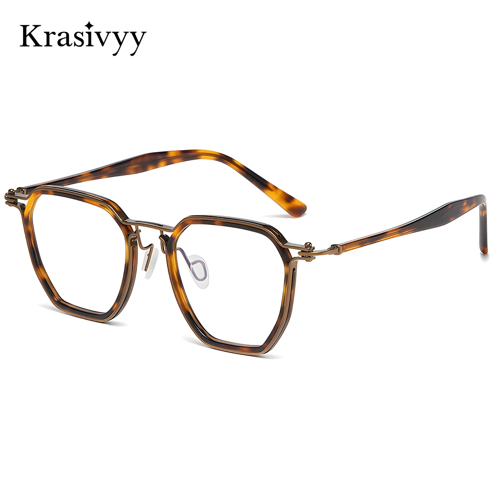 

Krasivyy Titanium Glasses Frame Men Luxury Acetate Square Prescription Optical Eyeglasses Male European Brand Quality Eyewear