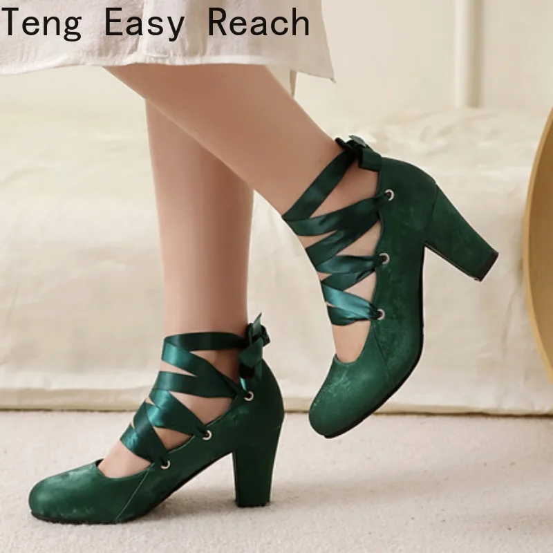 

Летние винтажные черные атласные розовые туфли Мэри Джейн в стиле Лолиты на блочном высоком каблуке Y2k, женские милые балетки с перекрестной завязкой, обувь