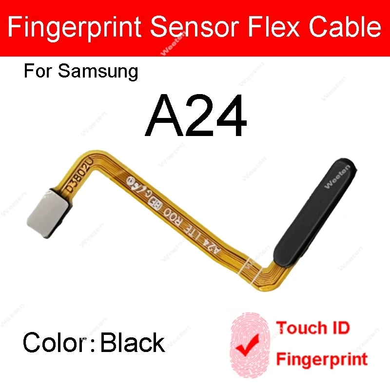 WEETEN Fingerprint Unlock Button Flex Cable For Samsung Galaxy A15 A24 A25 SM-A155F A156B A245F A256B Touch ID Sensor Flex Cable