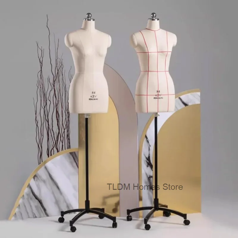 Sewing Female Tailor Mannequin Body for Clothes Design and Bust Dress Form Stand Metal Base Model Mannequin Display Stand