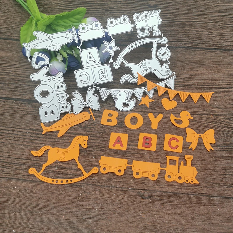 

12PCS-SET BOY BABY Lace Border Metal Cutting Dies Stencil Scrapbooking Photo Album Card Paper Embossing Craft DIY