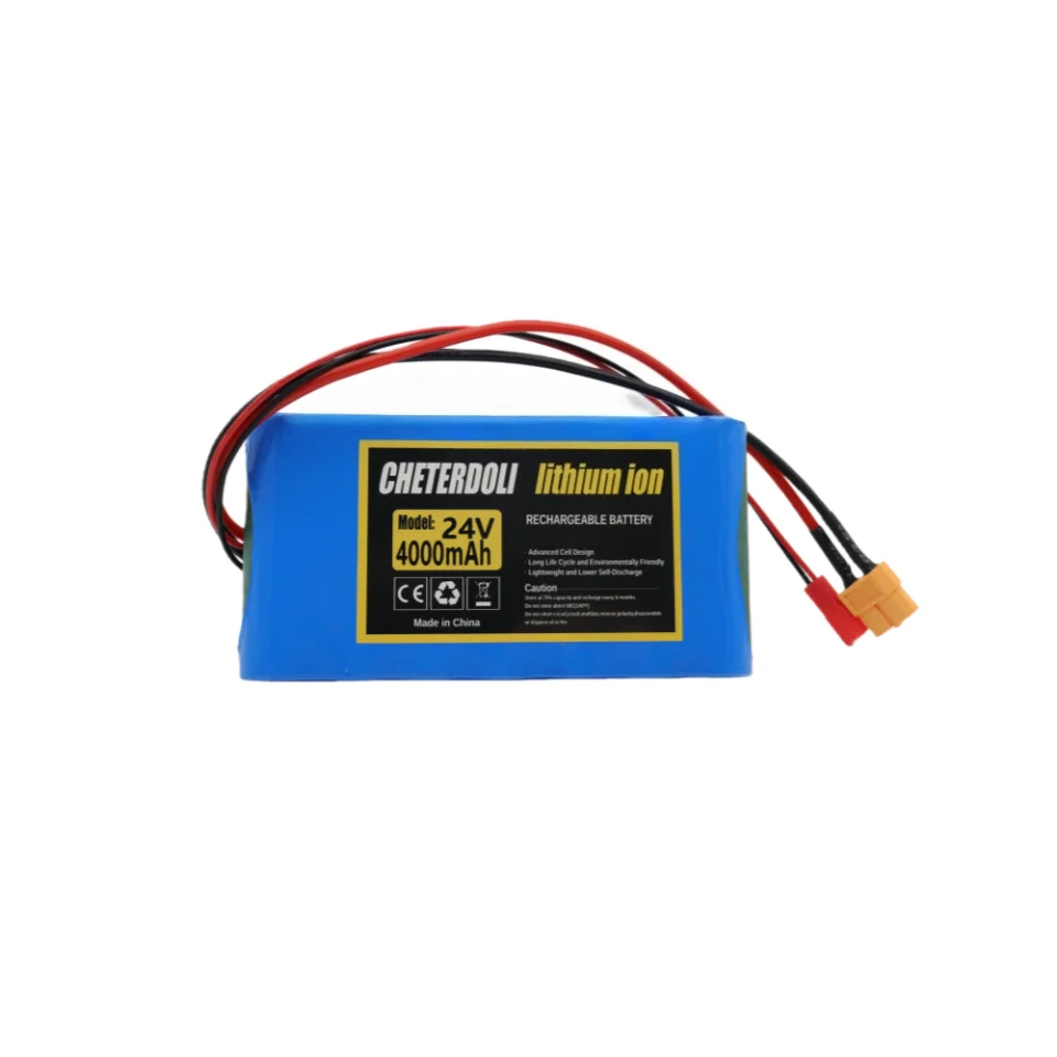 قدرة عالية 24 فولت 4000 مللي أمبير/6000 مللي أمبير بطارية قابلة للشحن 7S1P 18650 ليثيوم أيون مع BMS للسكوتر والدراجات الكبار #3