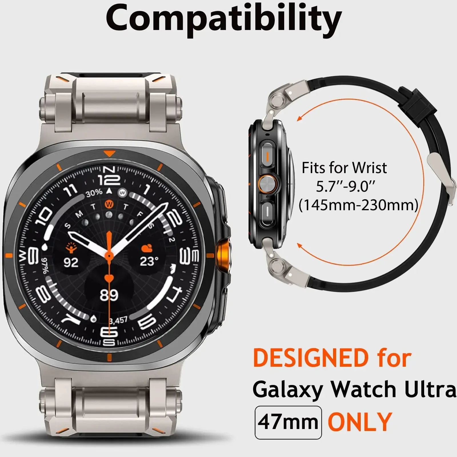 حزام مطاطي رياضي من البولي يورثين الحراري لسامسونج جالاكسي الترا ، شريط سيليكون ناعم ، سوار بدون ثغرات ، كوريا ، 47