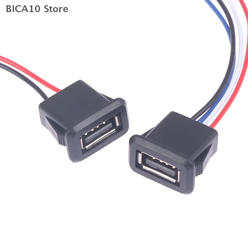1 buah 2 Pin 4 Pin USB 2.0 konektor Port pengisi daya USB 2.0 Jack wanita dengan kabel pengisi daya USB soket Dropship