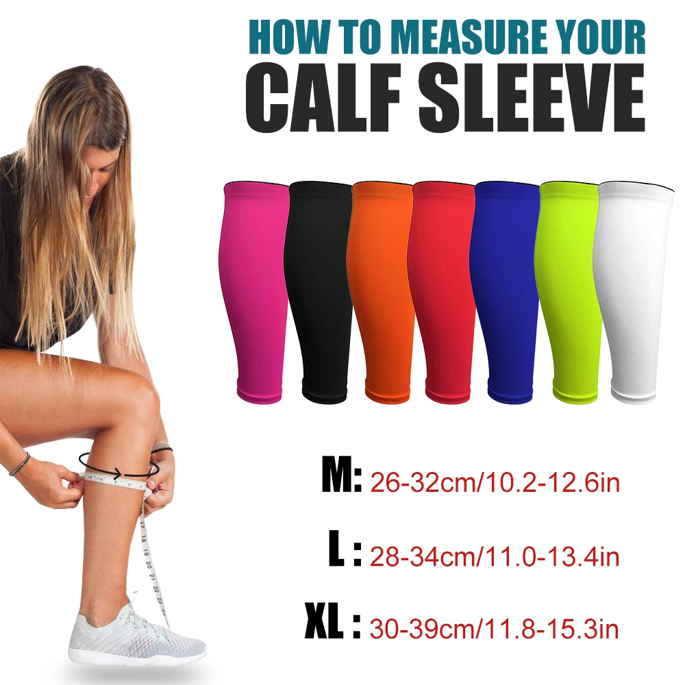 1Pcs Sport Calf Compression Sleeves Shin Splint Support Guard Leg Protection Sock for Running Cycling Basketball