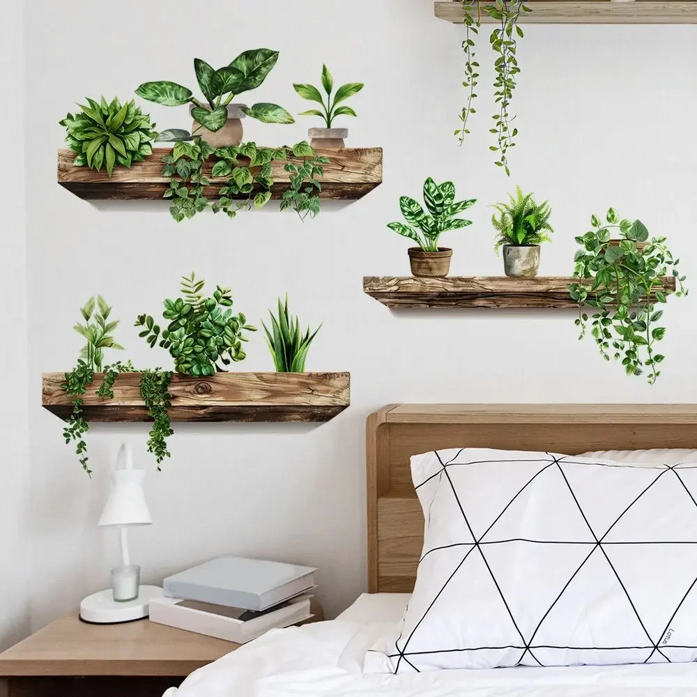 

Creative Wall Stickers Potted Plant Decals Self-adhesive Removable Wall Mural DIY Wall Art Decoration Accessories Stars Anime