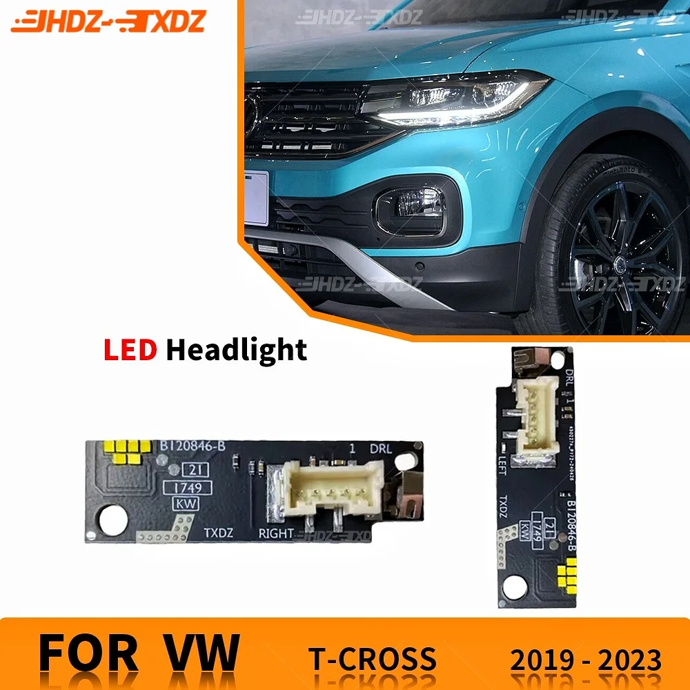 

2GM998478 B120846-B White DRL LED Boards Angel Eye Headlight Daytime Running Light Chips For Volkswagen T-CROSS Tcross 2019-2023