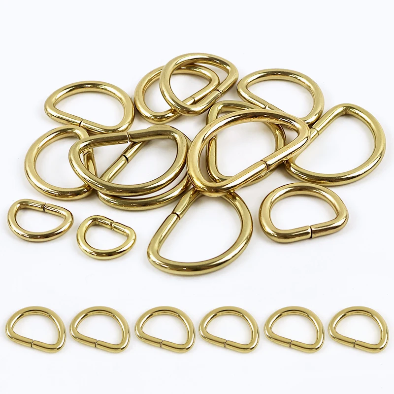 

5/10/20 шт., твердое латунное D-образное кольцо, 10-38 мм, пряжки для ремня сумки, регулятор лямки, слайдер, застежка, ошейник для собак, соединительная пряжка, аксессуары