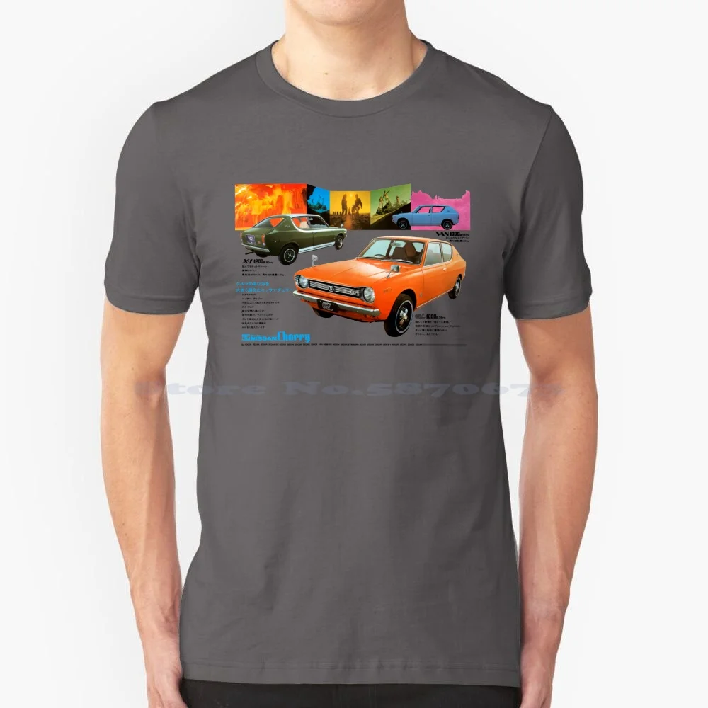 Datsun Cherry 100a / 120a-Cherry T Shirt 100% Cotton Tee Datsun 120y Sunny Cherry Japanese Australian Classic Cars Retro