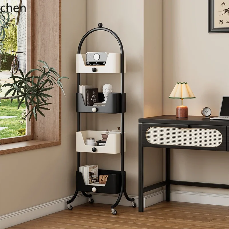 H5.22 Movable Floor Rotating Shelf Toy Snack Shelf Wall Small Bookcase