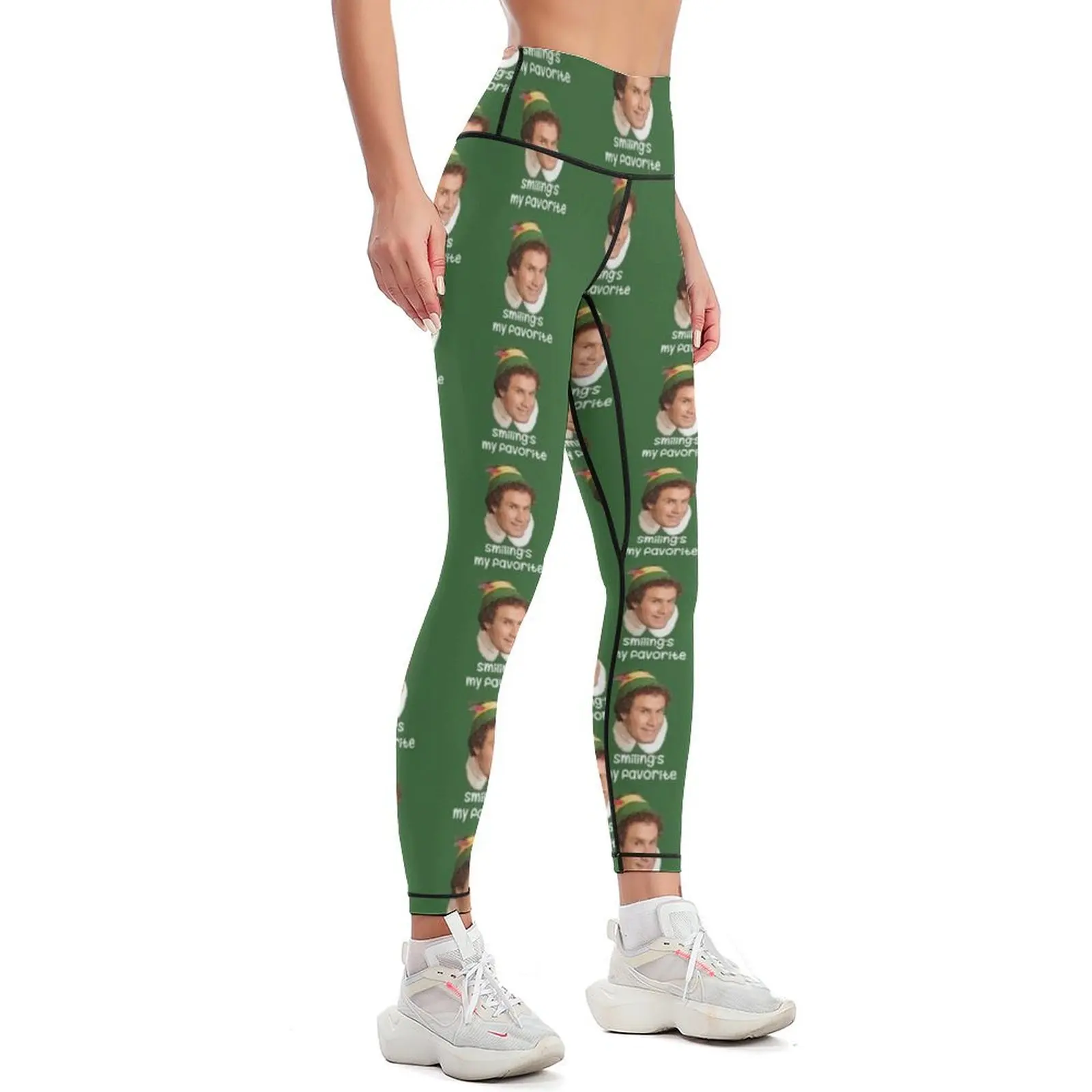 Smiling's my favorite Buddy The Elf Movie Will Ferrell Leggings flared active wear Womens Leggings