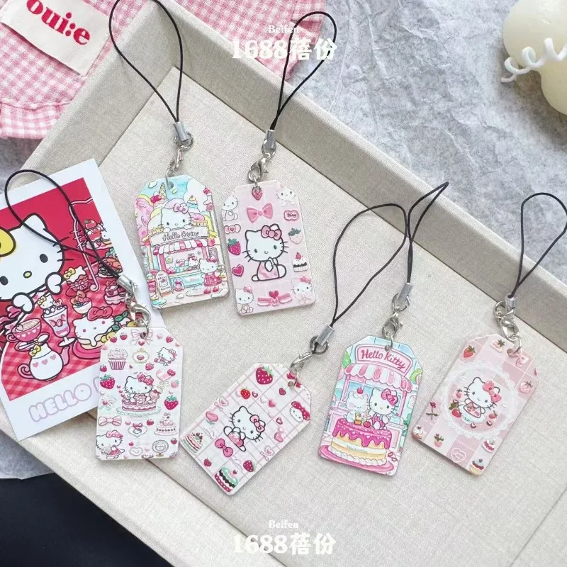 

Cute Hello Kitty Cartoon Relief Acrylic Pendant Sweet Girl Heart Phone Pendant Cute Student Bag Hanging Accessories Wholesale