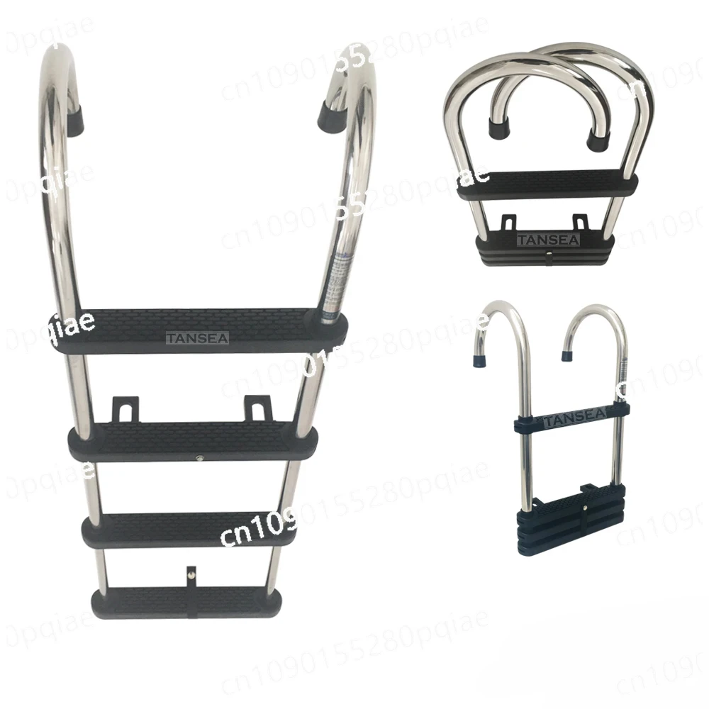 Stainless Steel 304 Yacht Ship Wide Down Ladder Folding Hanging Ladder Boarding Telescopic  Side Ladder Hardware