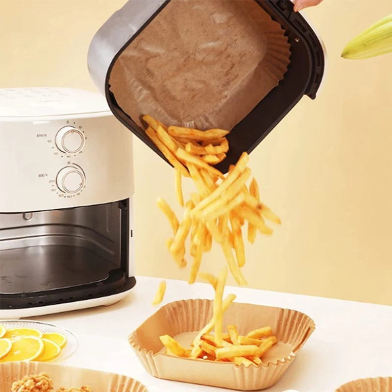 Square Air Fryer Paper Liner Oil-proof Airfryer Disposable Trays Air Fryers Without Oil Baking Paper For Manga Grill Pizza Plate