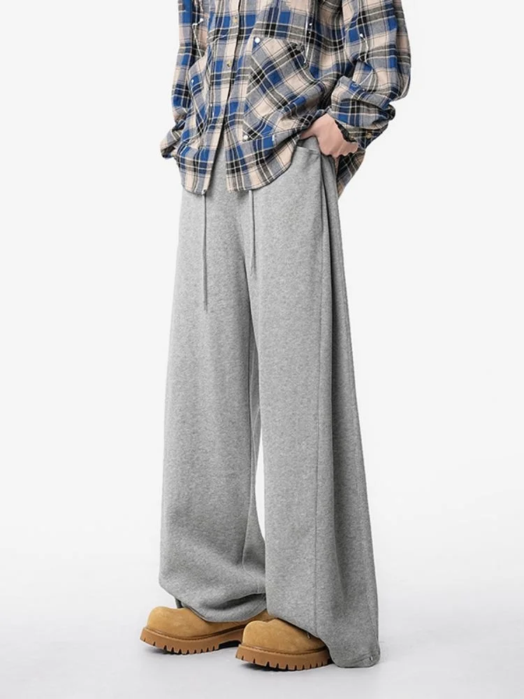 

American Sle Heavyweight Sport Sweatpants Men's Spring Autumn Loose Straight Leg Wide Leg Pants Teen Casual Long Pants