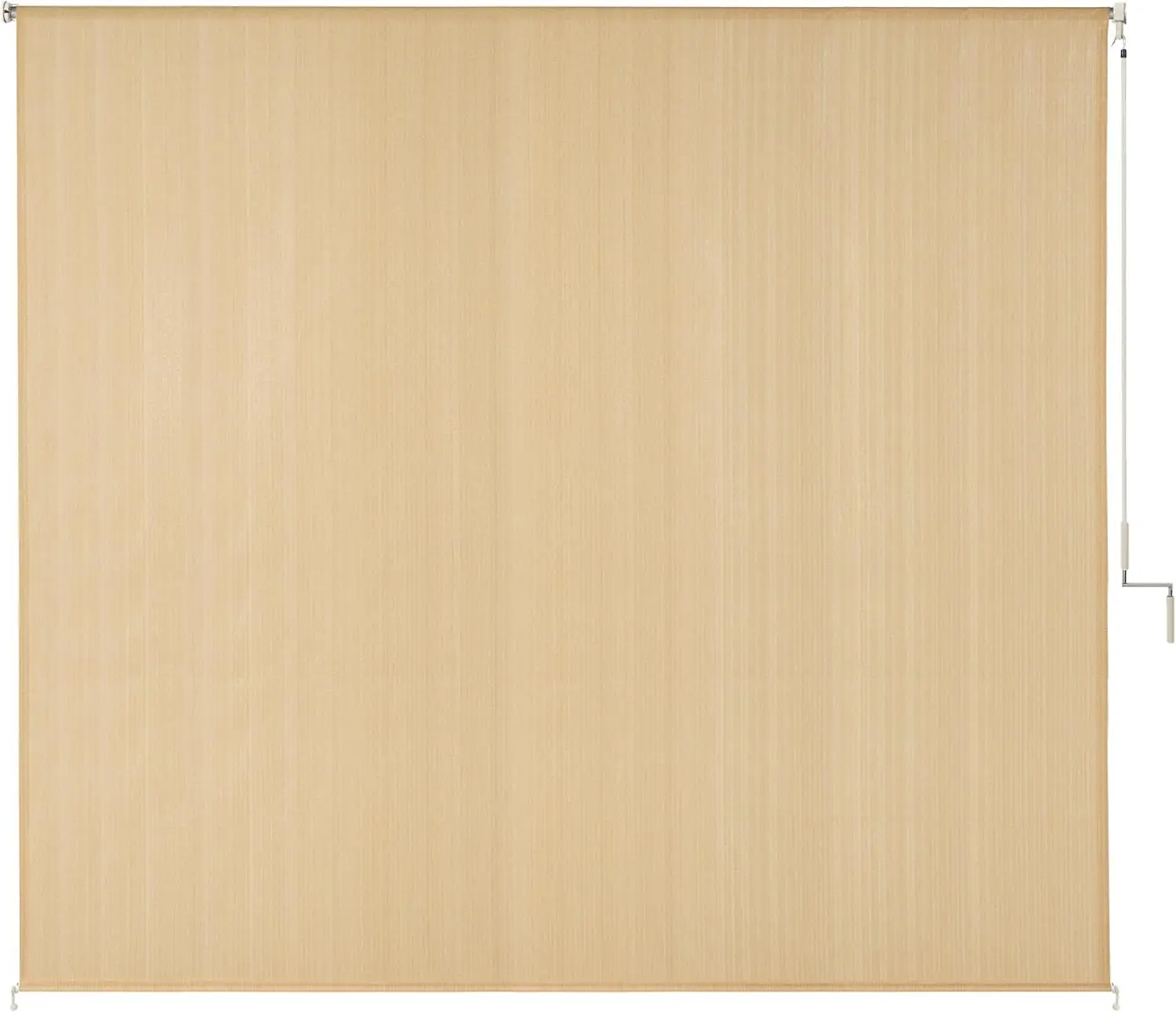 Outdoor Yard, Deck, Porch Use, Wheat Fabric, Cordless & Wand Crank Operation Roller Shade