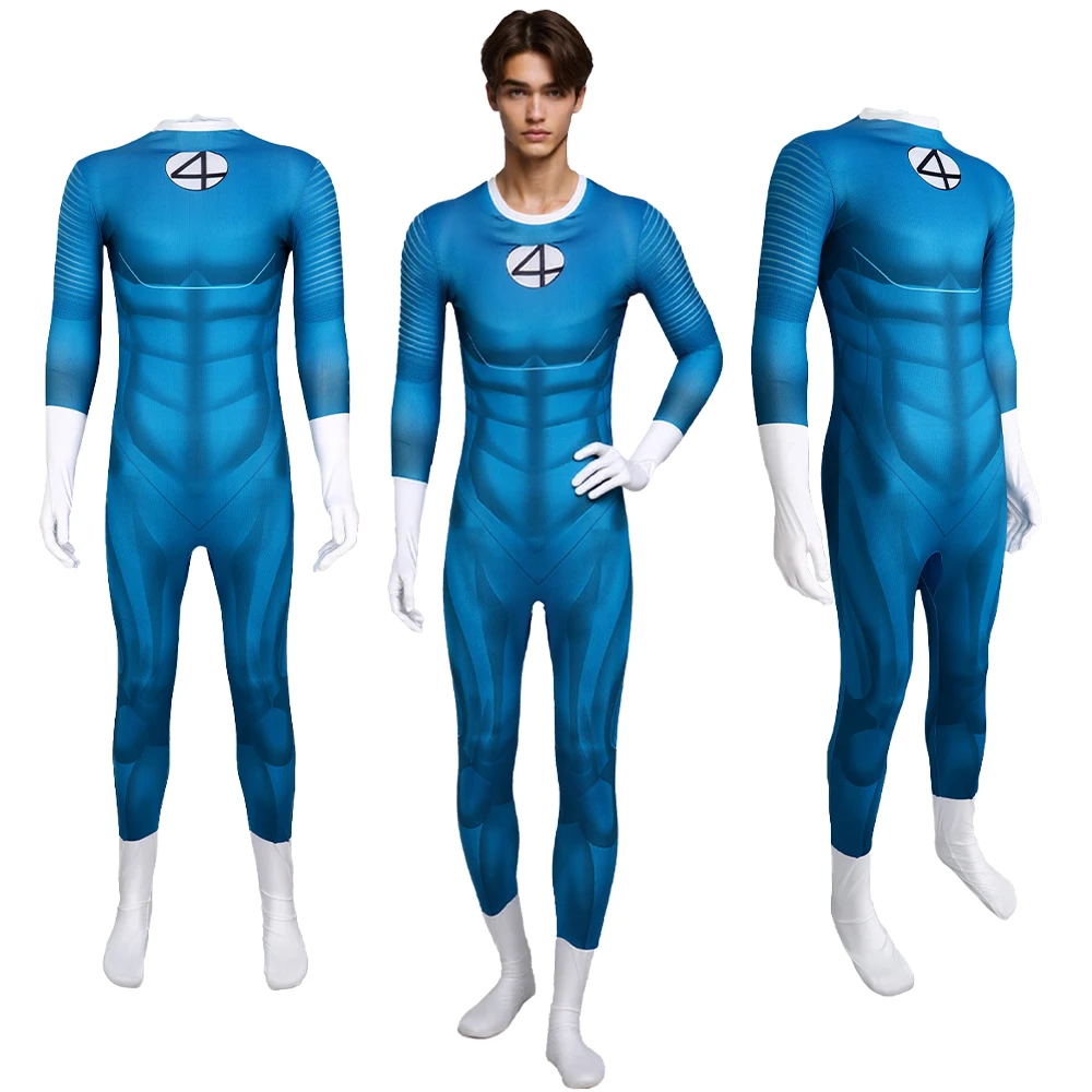 

Fantastic Four Cosplay Bodysuit Costume Adult Children Superhero Human Torch The Thing Character Invisible Woman Zentai Jumpsuit