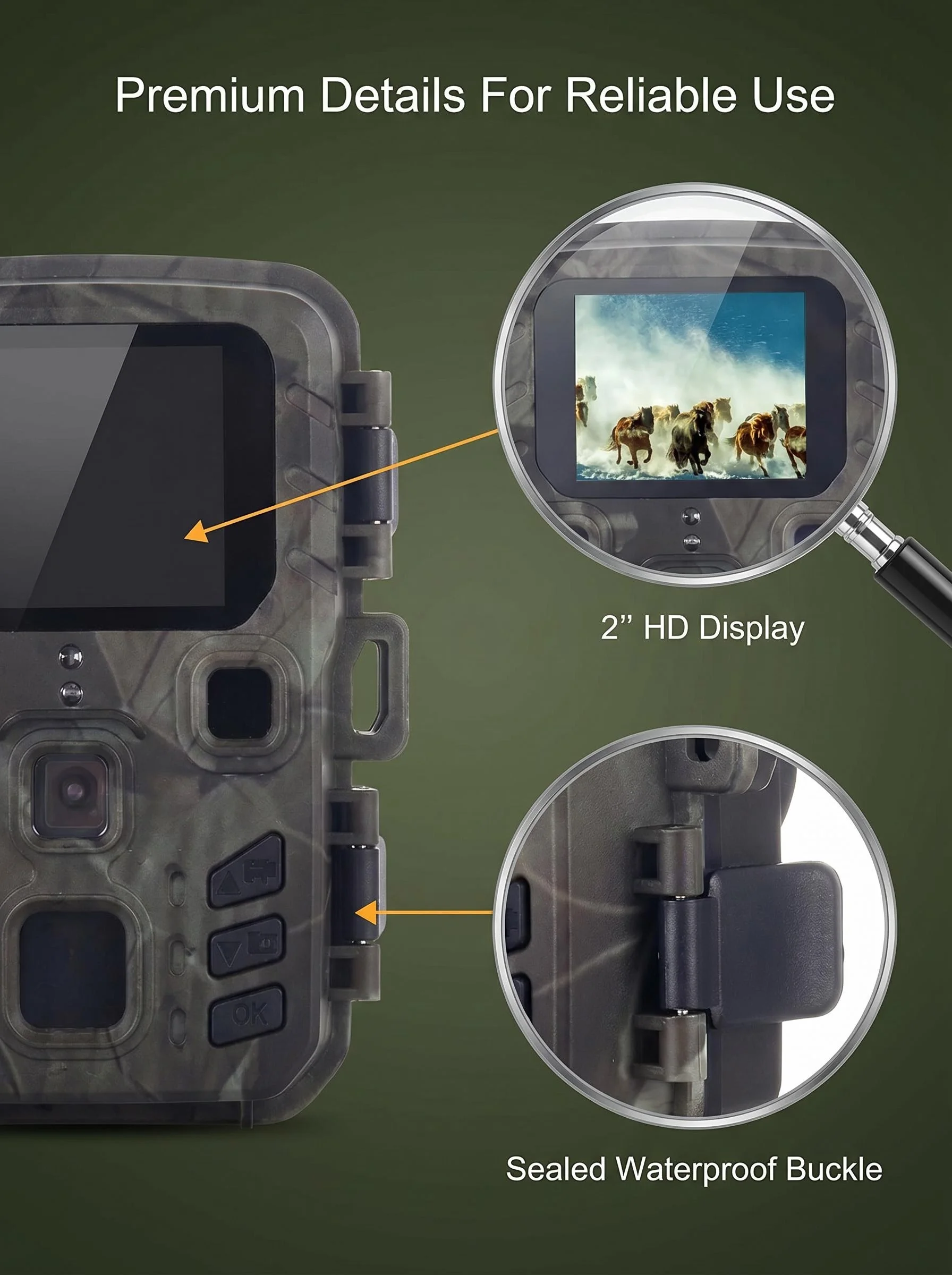 2 Stück 20MP 1080P Nachtsicht Wasserdichte Jagd-Wildkameras Kabellose Fotofalle MiNi301 für Wildtierüberwachung – Detail 3