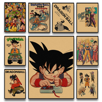 Japanese Surrounding Anime Retro Dragon Ball Poster Goku Gohan Vegeta Piccolo Friza Canvas Painting Print Wall Art Children Gift