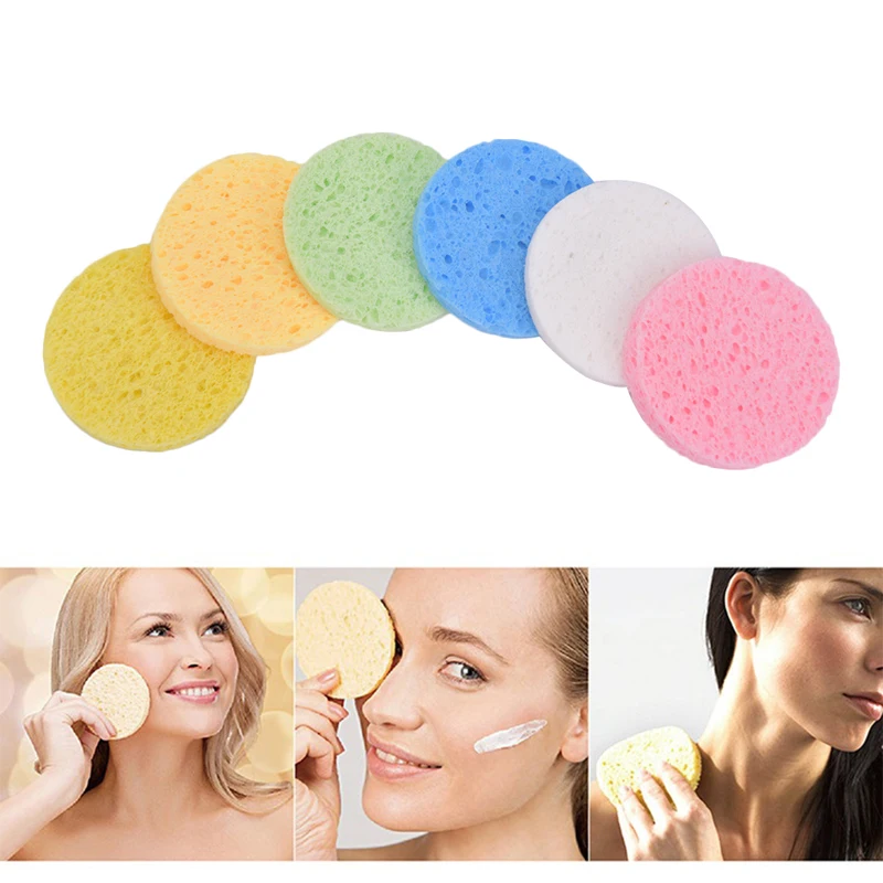 10Pcs Face Cleaning Sponge Pad for Exfoliator Mask Facial SPA Massage Makeup Removal Thicker Compress Natural Cellulose Reusable