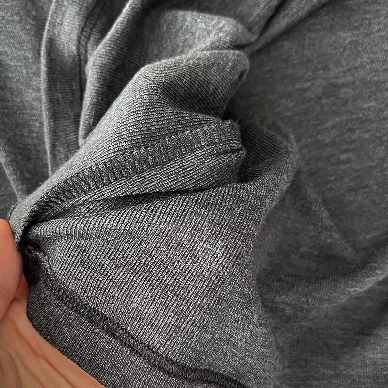 Dave&Di Nordic Minimalist Gray Color Long Sleeved T-shirt Women Casual Tops Basic Shirt For Spring