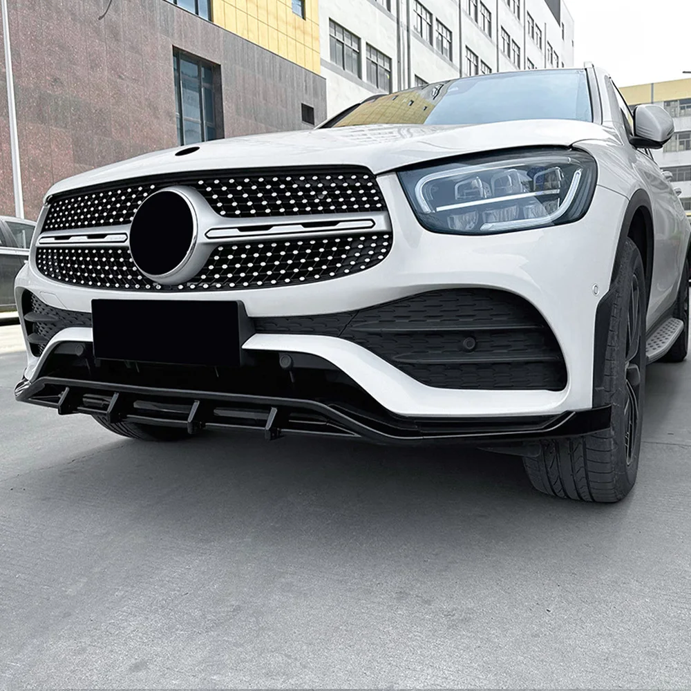 For Mercedes Benz GLC Class X253 GLC200 260 300 2020-2023 AMG Front Bumper Splitter Lip Chin Spoiler Body Kits Accessories Parts