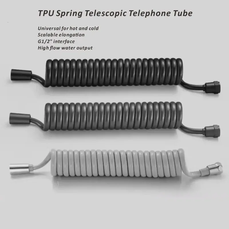 1.5/2/3/5M Bathroom Accessories Flush Toilet Toilet Spray Flexible Spring Shower Head Hose Telephone Line Hose