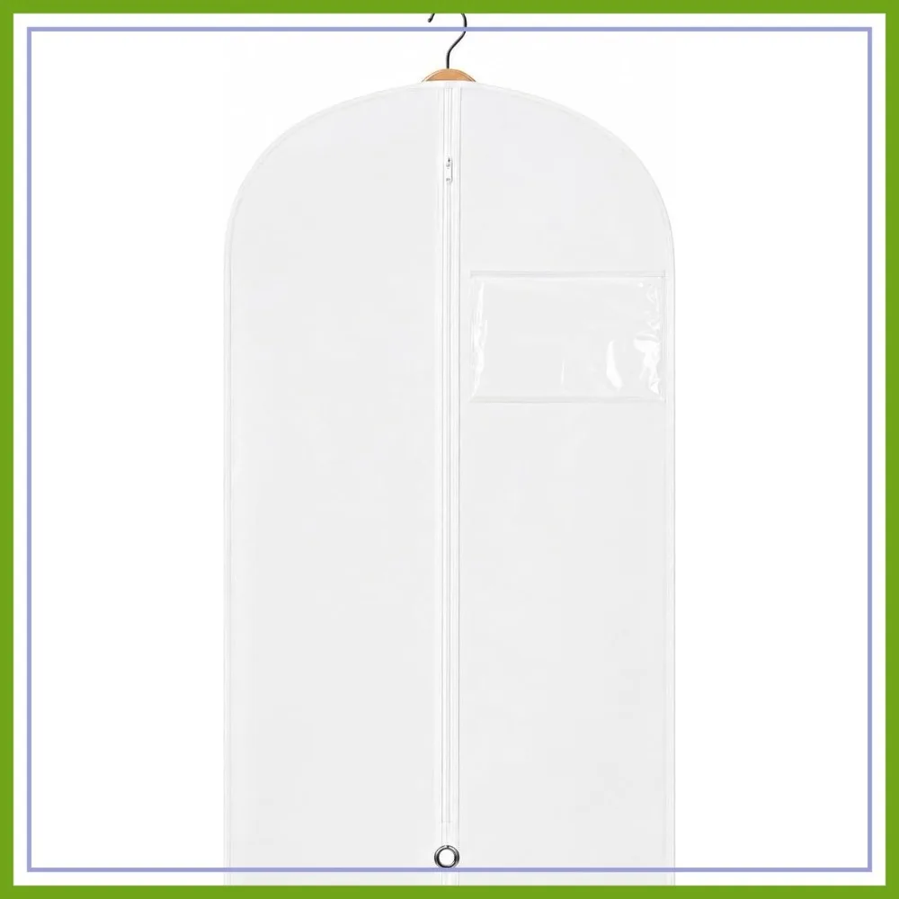 

Travel Garment Bag for Dresses & Suits, Breathable Clothes Cover, 30" x 18", White