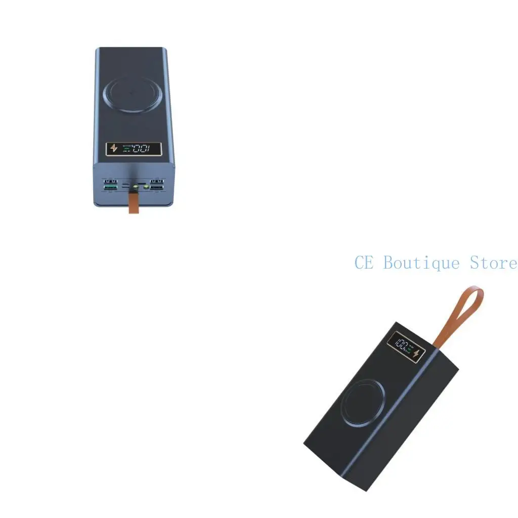 

652F Black 18650 Battery Storage Box for DIY 15W Wireless Charging/22.5W Quick Charging No Batteries Included