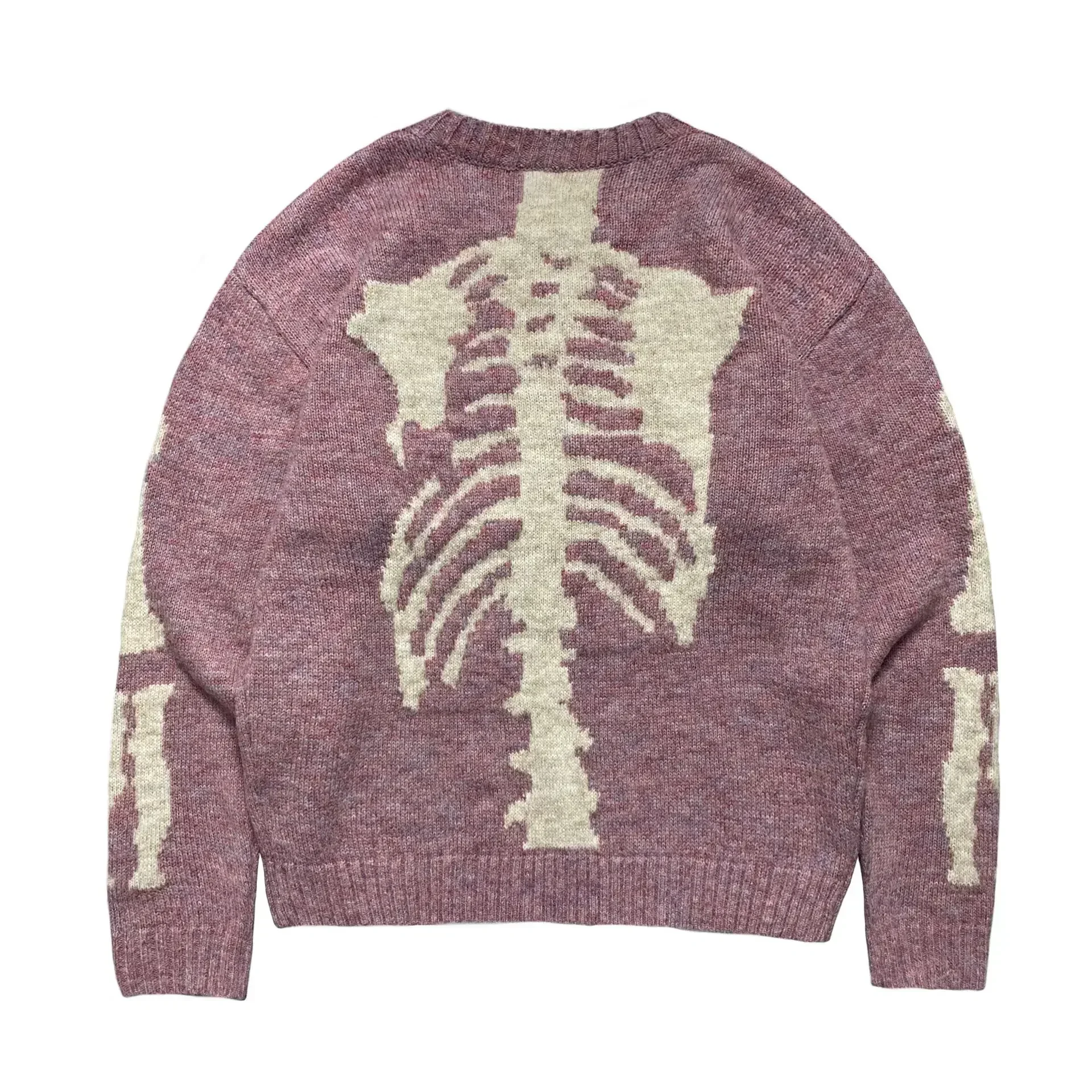 Non Kapital Vintage Hirata Loose Bone Skeleton Knitted Sweater for Men Wool Printing Long Sleeve Japan Pullover Annual Jia Brand