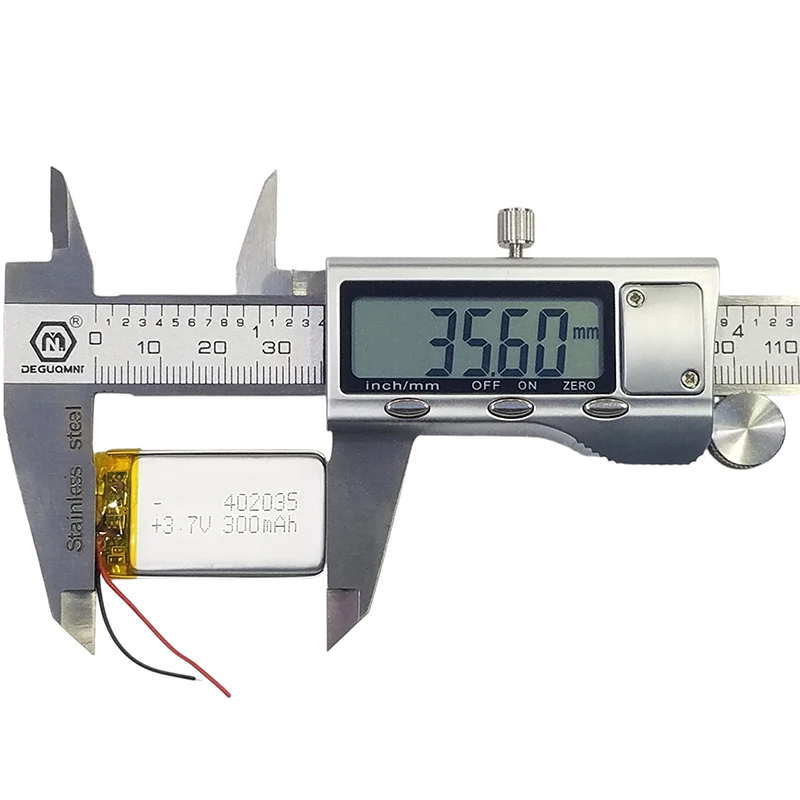 High-Quality 402035 3.7V 300mAh Li-ion Polymer Battery Lightweight Rechargeable Cell for Wearable Gadgets